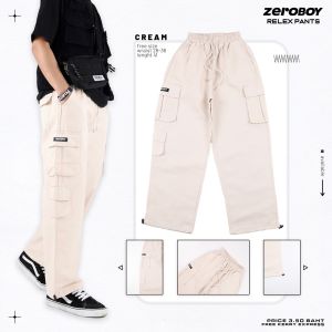 ZEROBOY- RELEX PANTS “ กางเกงวินเทจขายาวเอวยางยืด 5 สี “