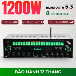 Amply Karaoke Bluetooth Sunbuck SR 5800 Công Suất Lớn 1000W 7 Kênh Có Thể Kết Nối Sub Điện