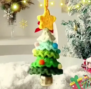 Knitted Christmas Tree Decoration Handmade Crochet Christmas Tree Hanging Ornament For Door Window Vehicle Interiors