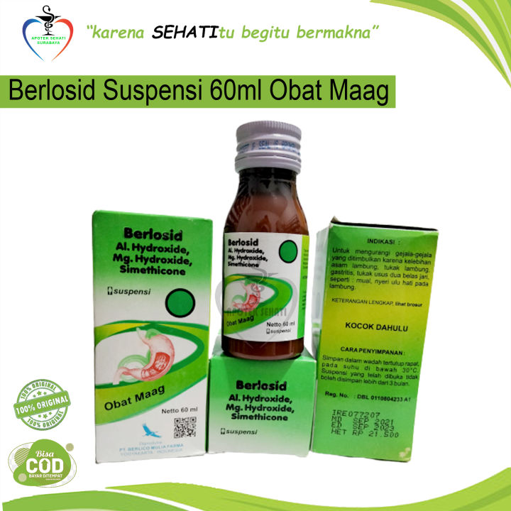 BERLOSID SIRUP SUSPENSI OBAT KEMBUNG MAAG ASAM LAMBUNG PERUT ANAK & DEWASA