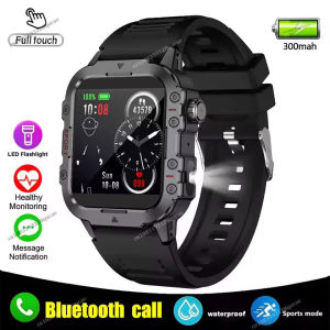 (HD1)2026 New Militray Smart Watch Men Outdoor Sports Fitness Tracker Health Monitoring 1.44Inch Bluetooth Calls Smartwatch