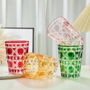 FFBH European Simple Whisky Glass Handmade Engraved Pattern Glass Creative Beer Water Glasses Home Kitchen Bar Party Drinkware 9Y3K6
