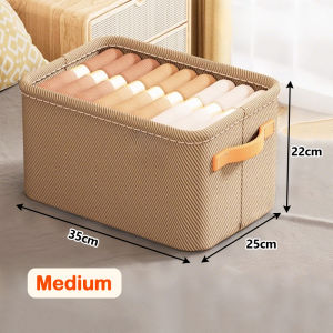 [Hot sale] Foldable Steel Frame Clothes Organizer Wardrobe Storage Box With Handle | Clothes Tools Toy Organizer Large Capacity