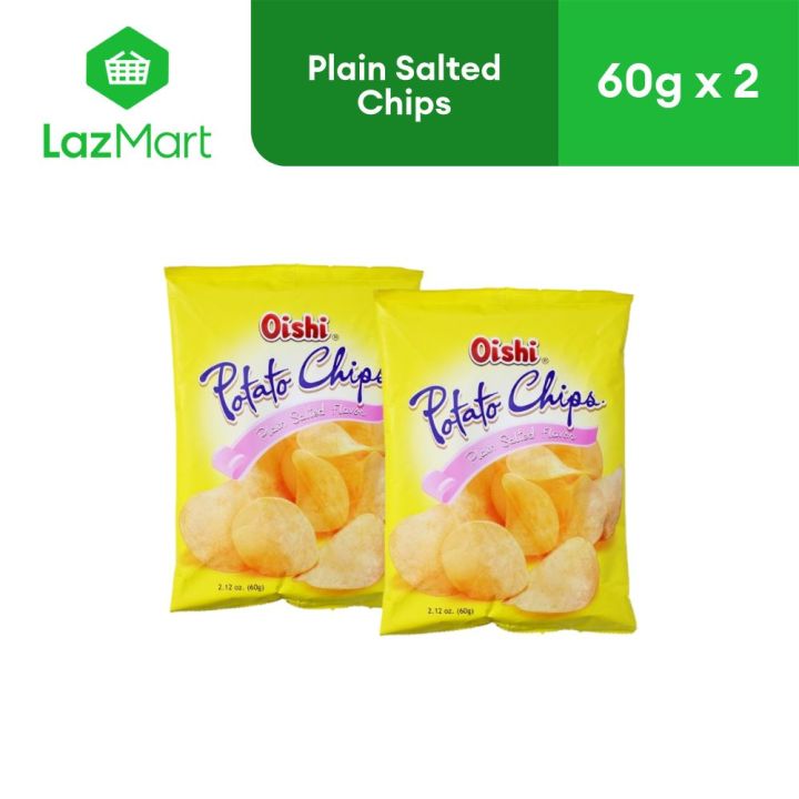 Oishi Natural Potato Chips Plain Salted 60g x 2