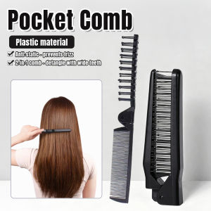 Onisa Foldable Double Head Hair Comb Anti-Static Pocket Mini Travel Hair Brush for Straight & Curly Hair