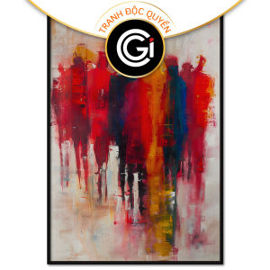 Tranh trừu tượng người tiến về phía trước phong cách hiện đại.Tranh treo tường dán tường.CGI-1017