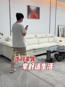 Milk Velvet Cream Style Fabric Sofa Large and Small Apartment Type Living Room Minimalist down Cloud Sofa