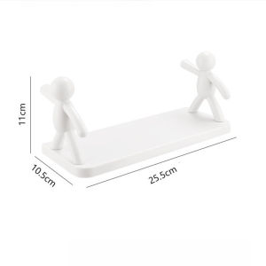 1/2pcs Wall Hanging Bathroom Human Hook Rack Floating Wall Ledge Plastic Organizer Shelf COD