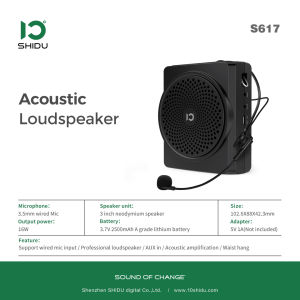SHIDU S617 Portable Voice Amplifier Megaphone for Teacher with Microphone Mini Audio Speaker Rechargeable Loudspeaker