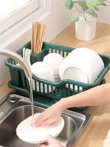 #Hot selling# Draining bowl and plate rack dish storage rack sink shelf household kitchen countertop utensil rack bowl and chopstick water-filtering storage CQ Home