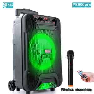 V2S PARTYBOX 2666 Bluetooth Karaoke RGB Light 1 Wireless Microphone Audio System Sound Speaker TWS Connection Super Bass