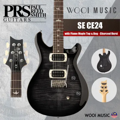 PRS SE CE24 Electric Guitar with Flame Maple Top & Bag - Charcoal Burst [NEW 2026]