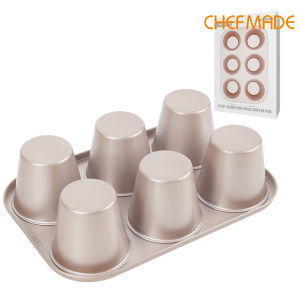 CHEFMADE กระทะมัฟฟินลึกแบบไม่ติด6ช่องถาดอบขนมปังคัพเค้ก WK9845
