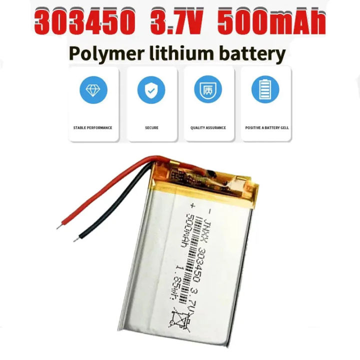 303450 Battery 500mAh Polymer Lithium Ion Batteries 3.7V 033450 LiPo ...