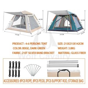 6/8/10/12 Person Automatic Camping Tent Waterproof & Sunproof Outdoor Hiking Tent