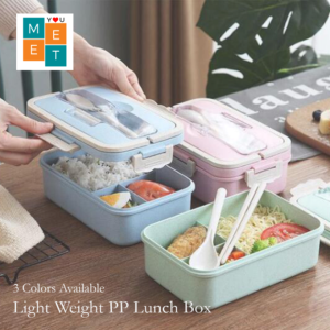 Microwave Lunch Box Wheat Straw Dinnerware Food Storage Container Portable Bento Box For Kids Office