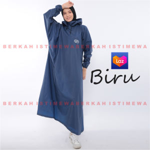 Jas Hujan GAMIS Muslimah bahan Karet PVC Tebal lentur ringan Tidak Mudah Rembes