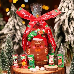 Festive Christmas Candy Gift Box - Marshmallow & Chocolate Bean Treats with Santa Snowman Tree & Gingerbread Designs Perfect Party Favor