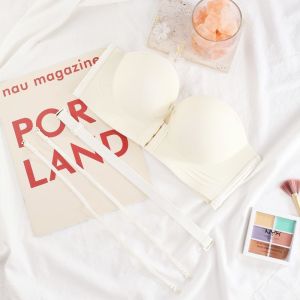 ผ้าพันหน้าอกแบบไร้รอยต่อ เสื้อชั้นใน กางเกงชั้นใน อนุภาคการนวด นุ่มนวลและเป็นมิตรต่อผิวหนัง เสื้อชั้นใน หัวเข็มขัดด้านหน้า ขยายภาพให้ใหญ่ขึ้น ถ้วยหนา 4 ซม การสนับสนุนที่มั่นคง เสื้อท่อนบน แถบยางนุ่ม ไร้สาย สามารถใส่และถอดได้อย่างอิสระ หน้าอกเล็กดูใหญ่