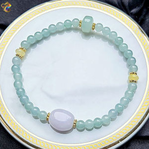 Premium Grade Icy Blue Water Duo Bao Jadeite A-Grade Bracelet