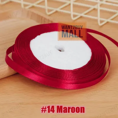 🇲🇾1 Roll 0.6cm Ribbon 25Yards DIY Bow Craft Satin Wrapping Webbing Decoration Packaging Gift Lace Supplies Riben Kain