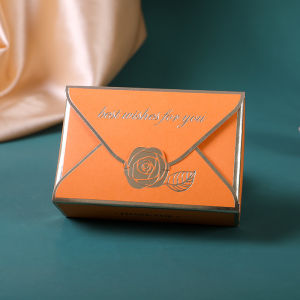 Bronzing Flower Envelope Shape Candy Box Wedding Decorations Birthday Party Favors Packaging Box