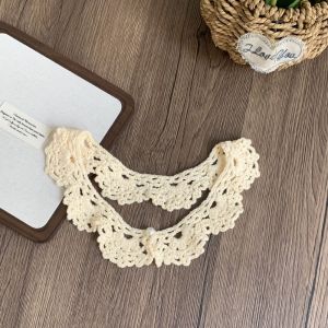GIORGIONE Detachable Hollow Out Crochet Shawl Round Neck Sweet Knitted Scarves Simple Scarf Accessories Blouse Shoulders Fake Collar Women
