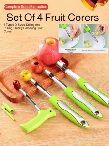✨Hot Sale✨New PP Handle Stainless Steel Hawthorn Corer Date Seed Remover Apple Pear Fruit Coring Tool Kitchen Utensil Set  Handle Coring Stainless Steel Red Date  Remover Pitcher Set  Pear Fruit Preparation Utensil