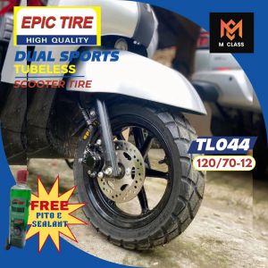 R12 TL044 DUAL SPORTS SCOOTER TUBELESS TIRE FOR ZOOMER X MIO GRAVIS MIO FAZZIO FAZZIO 125 KSR110 LIKE 125 LIKE 150i GRANDY - EPIC 130/70-12 120/70-12