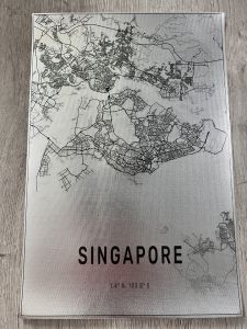 Singapore City Street Road Map Print Black and White City Map Poster Wall Art Canvas