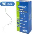 RioRand 3-in-1 Dental Floss for Braces - 80 Pre-Cut Strands with Floss Threaders |   Orthodontic Floss for Effective Cleaning 160 Count (Pack of 2). 