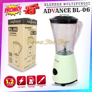 Blender Juss Buah Terbaru ADVANCE BL-06 Lebih Awet 12 Liter 180W 4 Mata Pisau Tajam Stainless Steel / Blender 4 Mata Pisau Tajam Stainless Steel Cup 1.2 Liter ADVANCE BL-06 Blender Juicer Buah Sayur