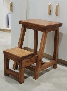 step stool stool ladder chair 2-step ladder convertible to stool fully assembled ready to use handcrafted made from solid wood