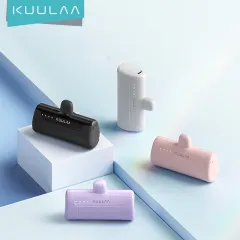 KUULAA 5000mAh Mini Powerbank 20W PD USBC Fast Charger Small Tesla Battery  Portable Charger with Built-in Type C Plug for Xiaomi Samsung Huawei Power  Bank Lipstick Size Portable Fast Charging Powerbank for