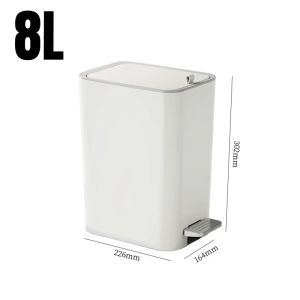 FFBH Pedal Trash Can Toilet Slim Lidded Handled Soft Close Bedroom Waste Bins Modern Simple Household Cleaning Tools Accessories N7Y3P