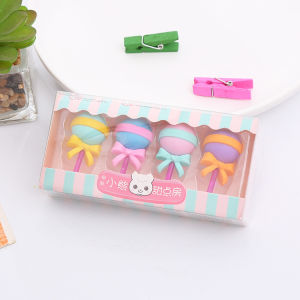 Creative Dessert Shape Eraser Less Detachable Eraser Cartoon Stationery Set