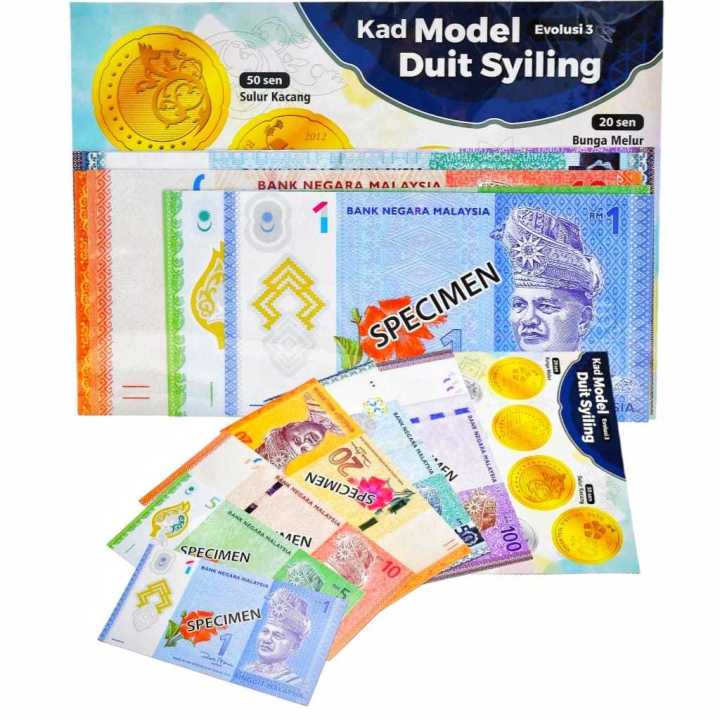 DUIT CONTOH UNTUK ALAT BANTU MENGAJAR (6 Pcs/Pack) / SPECIMEN MONEY / CHILDREN'S MONEY LEARNING KIT SETS /
