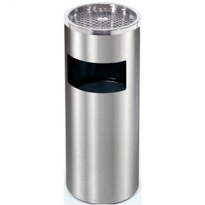 High Quality Stainless Ashtray Round Trash Bin with Bucket Inside Waste Bin Cigarette Ashtray Bin
