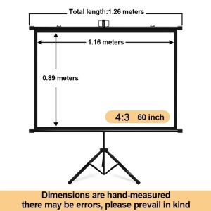 SAINTVILLA 84/100/120/150 Inch Projector Screen - 16:9 Aspect Ratio 4K Ultra HD Indoor Outdoor Movie Screen Portable Design