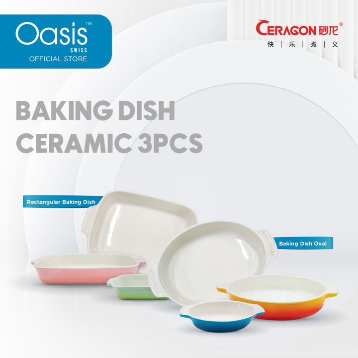 Ceragon Baking Dish Oval Ceramic Non-stick Glaze/ Bekas Seramic