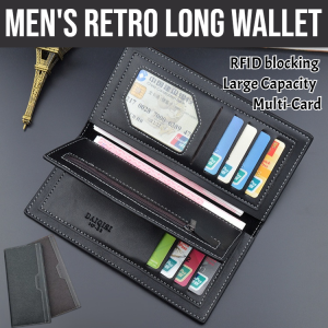 No Fold Coins Wallet: A Classic & Stylish Men's Retro Long Wallet