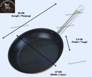 Harumi Sandwich Bottom Frying Pan Professional Chef Grade / Heavy Duty / Stainless Steel (20-32cm) / Non-Stick Pan