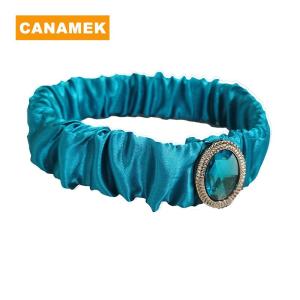 【CANAMEK】 Girls Jasmine Blue Headbands Large Children Headwear Arabian Princess Hair Bands For Cosplay Party Hair Accessories