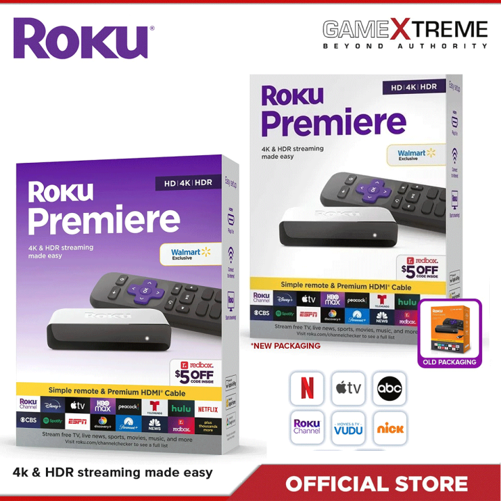 Roku Premiere HD/4K/HDR Streaming Media Player 3920R Black with Simple