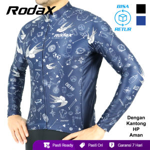 RodaX Gamut Long Sleeves Cycling Jersey 3 + 1 Kantong HP Ber-risleting