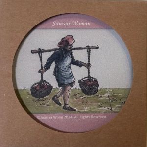 Uniquely Singapore Ceramic Coaster - Samsui Woman by local artist Joanna Wong