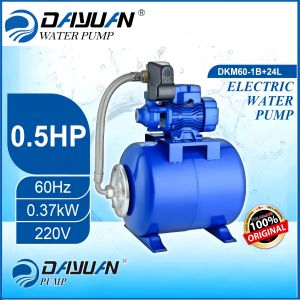 Dayuan 24L Bladder Tank for Electric Water Pump 0.5hp Peripheral Pump w/ Gauge Switch Adaptor Hose DKM60-1B+24L micro vortex pump