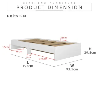 SuperValue Wooden Bed Board Bed Frame with Headboard Furniture Bedroom Comfortable Bed Frame Suitable For Two People