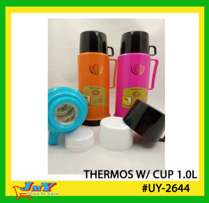 JMY U-Y VACUUM FLASK THERMOS W/CUP HOT & COLD 1.0L PLASTIC UY-2644