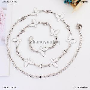 [COD] zhangyuqing Trendy Butterfly Decoration Metal Chain Belt Adjustable Elegant Thin Body Waist Chain Dress Sweater Pendant Decoration Belt Gift